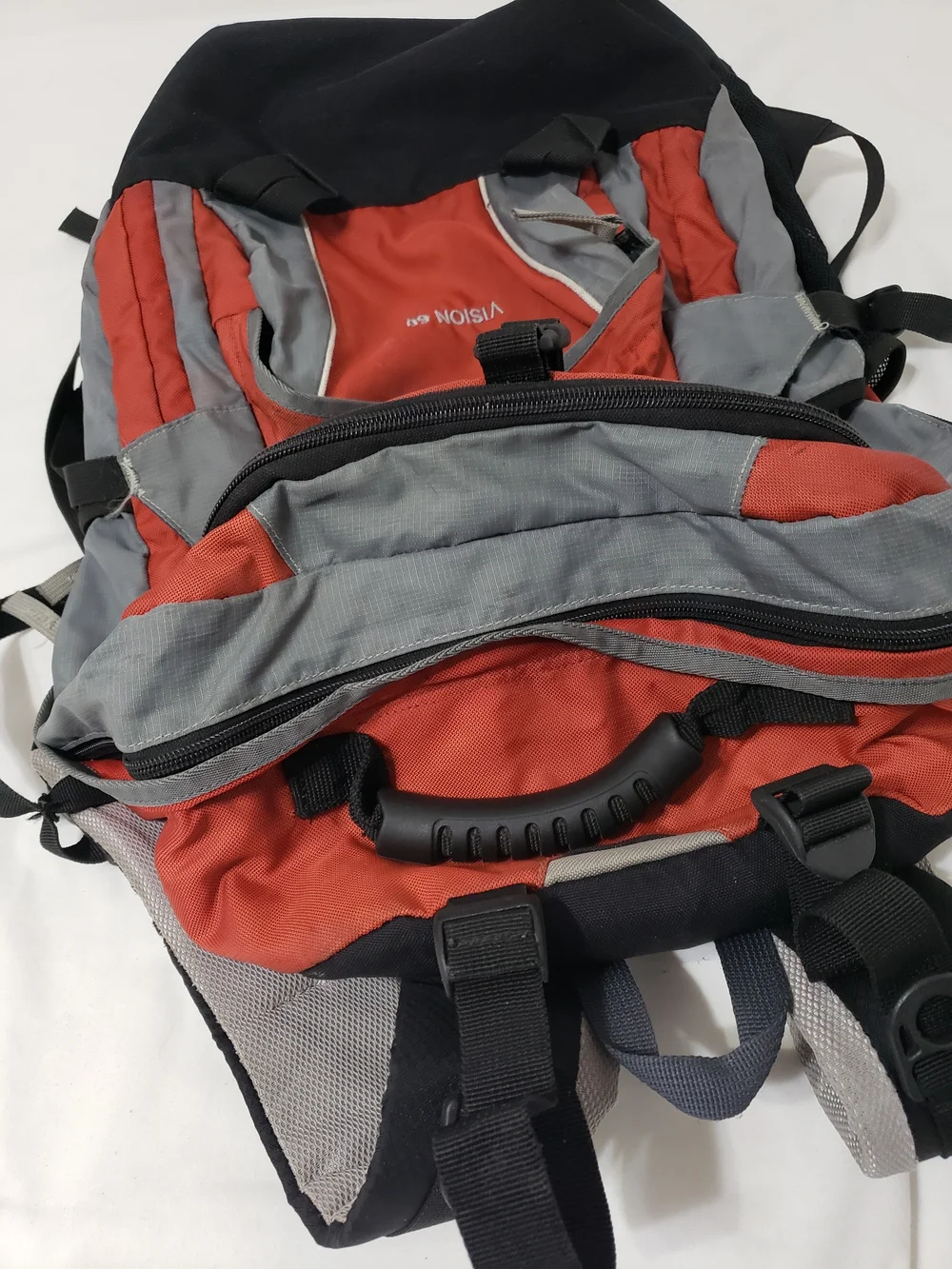 Deuter Vision 60 Hiking Backpack Red Gray Outdoor Trekking Travel Pack